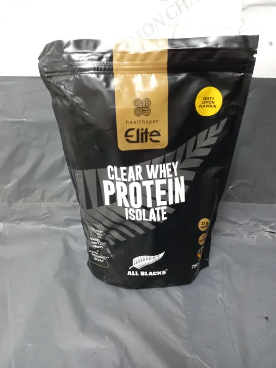 SEALED HEALTHSPAN ELITE CLEAR WHEY PROTEIN ISOLATE IN ZESTY LEMON 750G