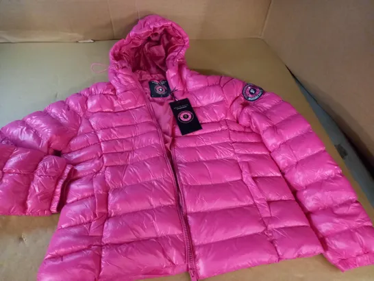 BRAVE SOUL HOODED PUFFER JACKET IN PINK - 14