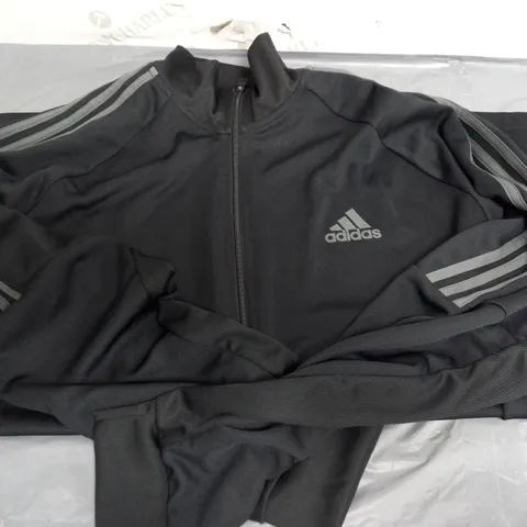 ADIDAS BLACK & GREY 3 STRIPED JACKET - SIZE 2XL