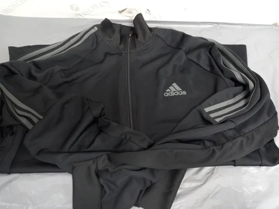 ADIDAS BLACK & GREY 3 STRIPED JACKET - SIZE 2XL