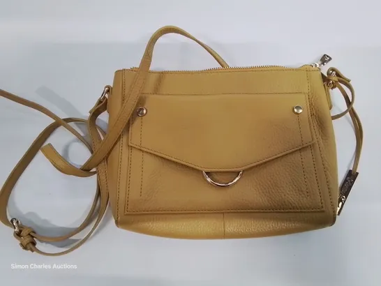 ASHWOOD GENUINE LEATHER HANDBAG IN MUSTARD