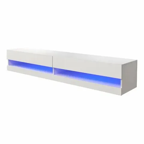 BOXED GALICIA 150CM WALL TV UNIT WITH LED WHITE 