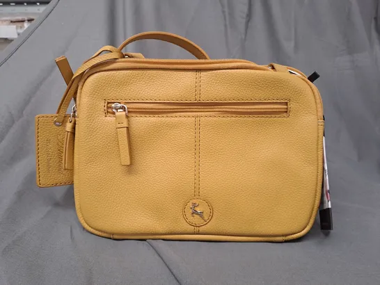 ASHWOOD LEATHER CROSSBODY BAG IN MUSTARD