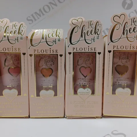 BOX OF 4 ASSORTED P.LOUISE THE CHEEK OF IT LIQUID BLUSH TO INCLUDE PINK PARTY, SUNKISS MISS, MELON MOOD, OH SO SPICE 