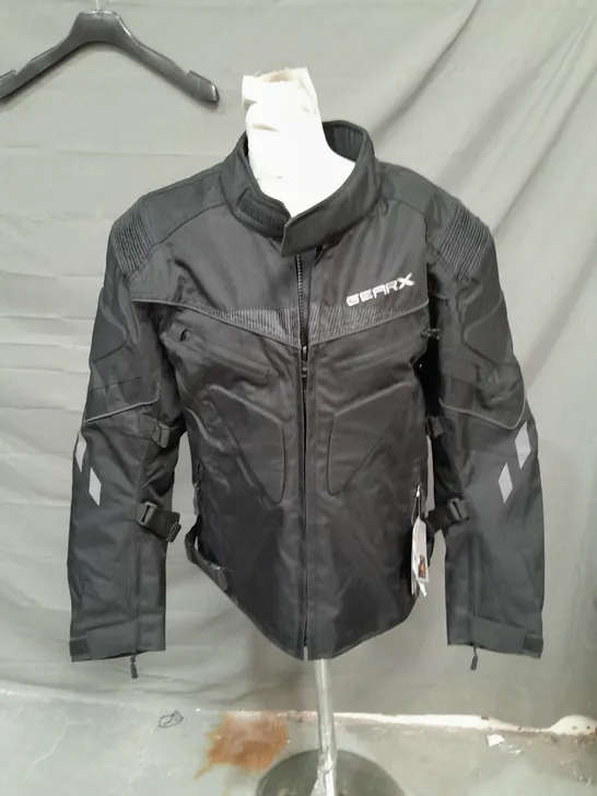 GERAX MOTORCYCLE JACKET BLACK SIZE MEDIUM