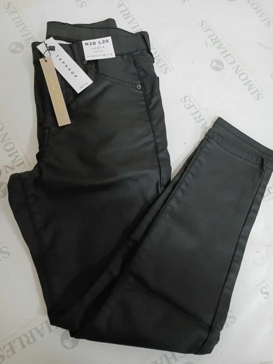 TOPAHOP BLACK LEATHER PANTS - SIZE UK 10