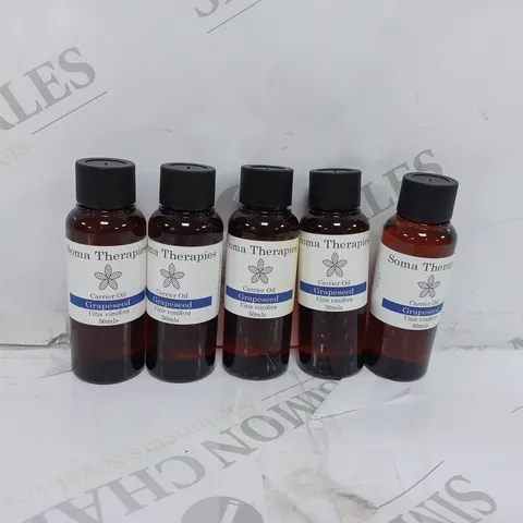 BOX OF 5 SOMA THERAPIES GRAPESEED CARRIER OIL - 50MLS 