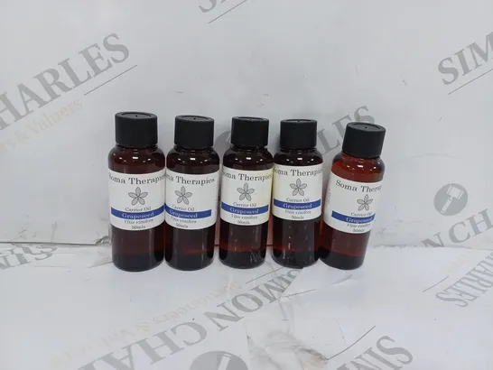 BOX OF 5 SOMA THERAPIES GRAPESEED CARRIER OIL - 50MLS 