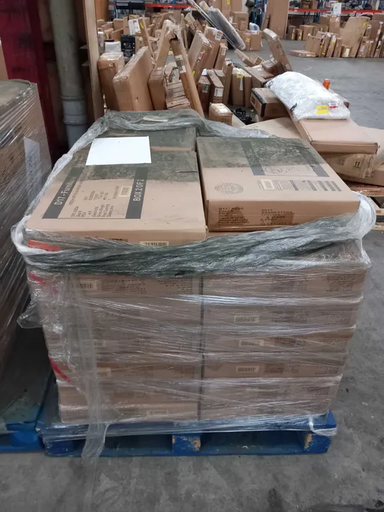 PALLET OF FRESH WHITE NARROW LADDER SHELF PARTS 