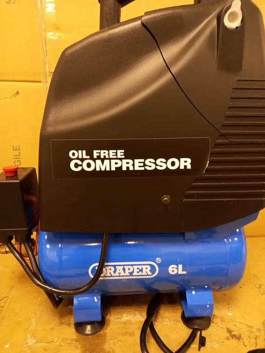 DRAPER 24974 6-LITRE 1.1KW OIL-FREE AIR COMPRESSOR