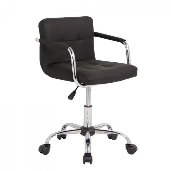 BOXED NEO BLACK FAUX LEATHER SWIVEL OFFICE CHAIR 