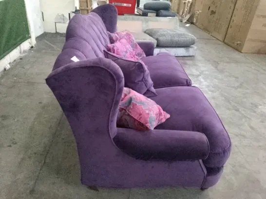 QUALITY DESIGNER 2 SEATER SOFA - PURPLE FABRIC 