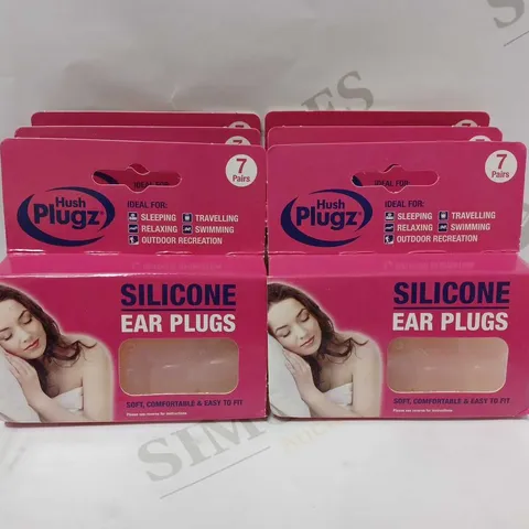 LOT OF APPROX 6 X 7 PAIRS OF HUSH PLUGZ SILICONE EARPLUGS