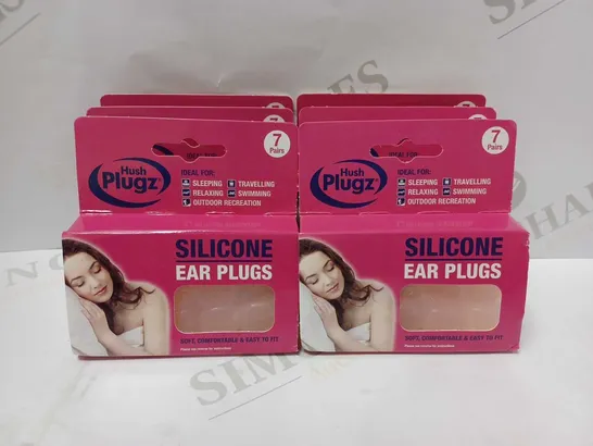 LOT OF APPROX 6 X 7 PAIRS OF HUSH PLUGZ SILICONE EARPLUGS