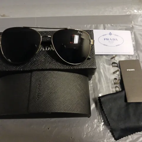 PRADA BLACK FRAMED GLASSES IN CASE