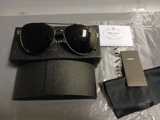 PRADA BLACK FRAMED GLASSES IN CASE