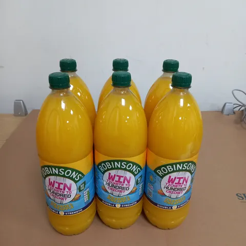 LOT OF 6 ROBINSONS ORANGE & PINEAPPLE DOUBLE STRENGTH CORDIAL 1.75L