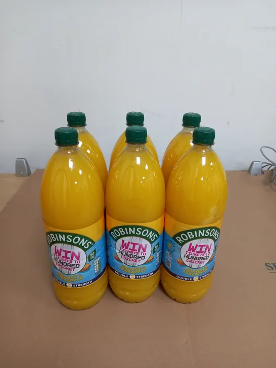 LOT OF 6 ROBINSONS ORANGE & PINEAPPLE DOUBLE STRENGTH CORDIAL 1.75L