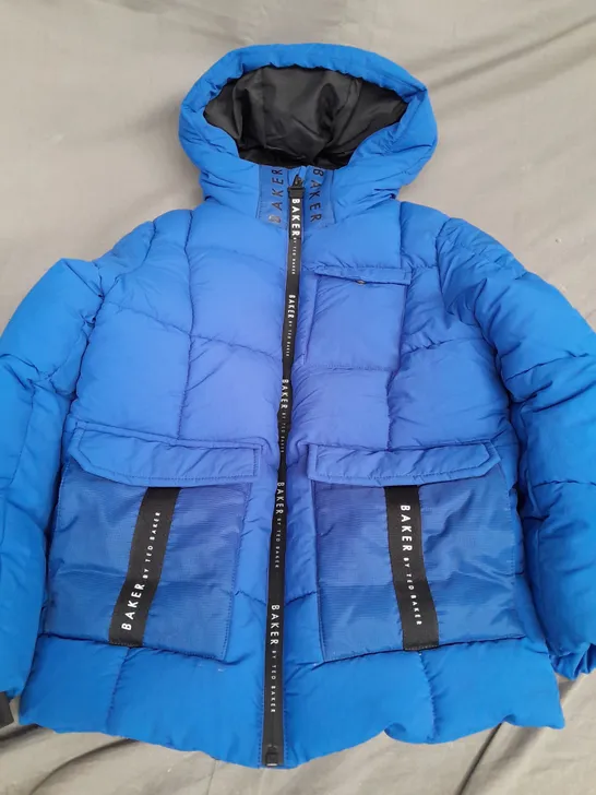 TED BAKER BLUE SHORT PADDED COAT - 7 YEARS