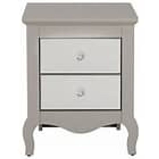 SANDY MIRROR 2 DRAWER BEDSIDE (GREY)