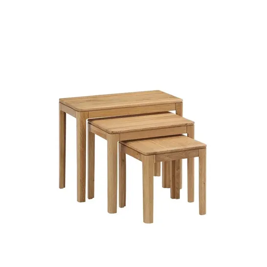 BOXED REMI 3 PIECE NEST OF TABLES IN NATURAL OAK COLOUR