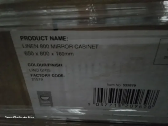 PALLET OF ASSORTED BOXED KITCHEN & BEDROOM UNITS,  INCLUDING, MODULAR WHITE INTERNAL DOUBLE ROBE DRAWER, PULL & SWING CORNER UNIT, NEBRASKA OAK TALL UNIT, LINEN 800 MIRROR CABINET.