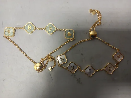 BOXED ABBOTT LYON CUSTOM NAME/INITIAL BRACELET DUO IN GOLD