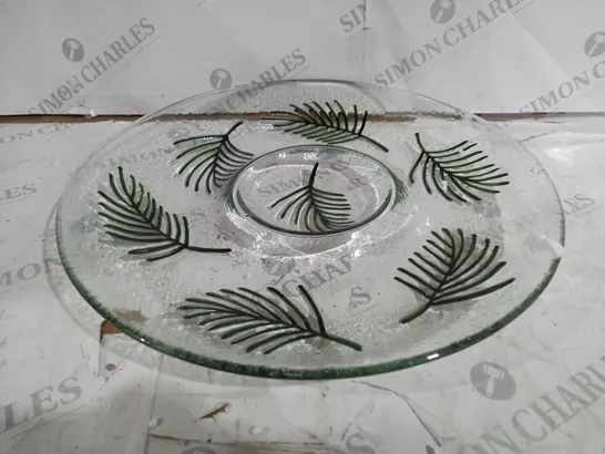 TEMP-TATIONS GLASS BOWL IN PALM DESIGN