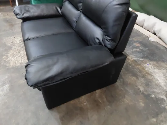 DESIGNER TWO SEATER SOFA BLACK LEATHER L