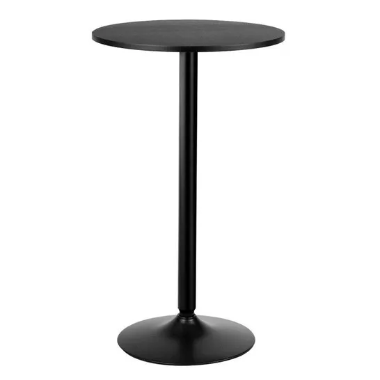 BOXED COSTWAY 24 INCH MODERN STYLE ROUND COCKTAIL TABLE WITH METAL BASE AND MDF TOP IN BLACK (1 BOX)