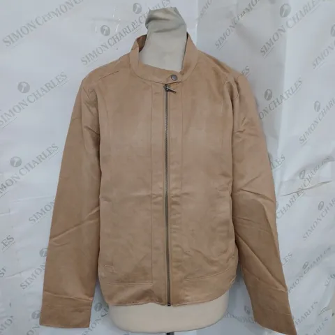 OXMO PEGGY JACKET IN TAN SIZE 14