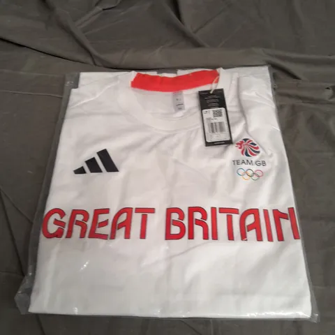 ADIDAS TEAM GB TEE WHITE LARGE