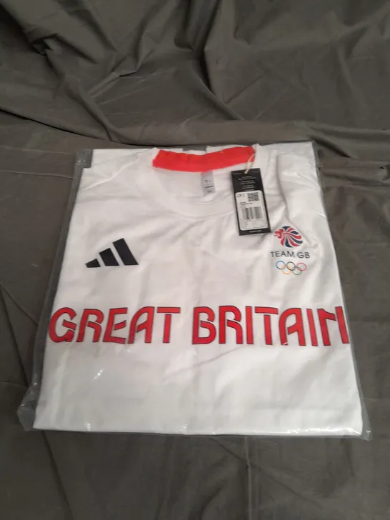 ADIDAS TEAM GB TEE WHITE LARGE