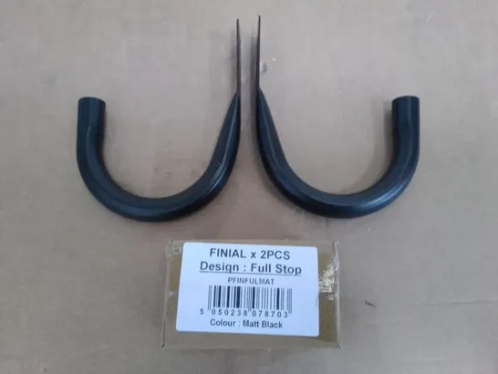 BAGGED FULL STOP STAINLESS STEEL 20CM CURTAIN HOOKS - MATT BLACK