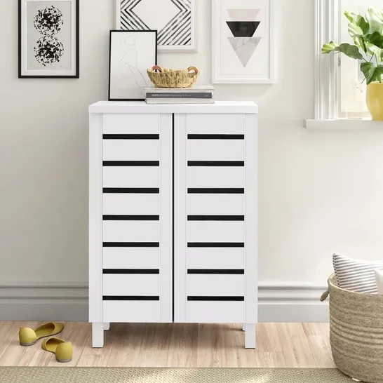 8 PAIR SHOE STORAGE CABINET WHITE