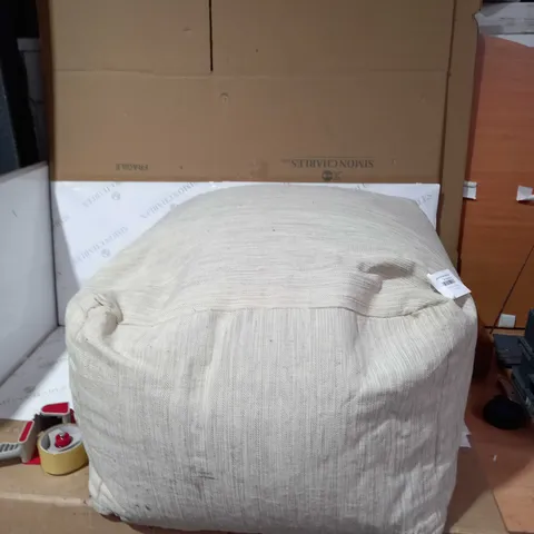 BOXED BRAND NEW KELLY HOPPEN NATURAL FABRIC POUFFE