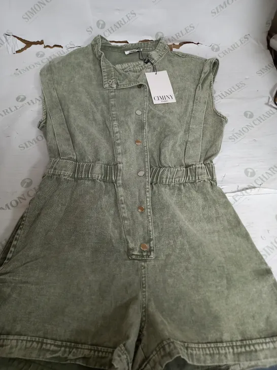 CIMINY LIGHT KHAKI GREEN BODYSUIT - LARGE