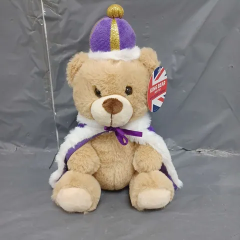 KING CORONATION UNION JACK BEAR WITH CROWN & CLOAK 20CM