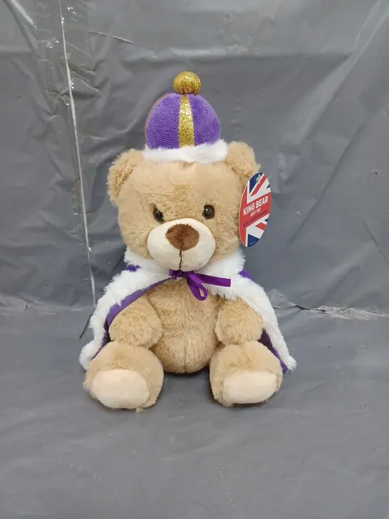 KING CORONATION UNION JACK BEAR WITH CROWN & CLOAK 20CM