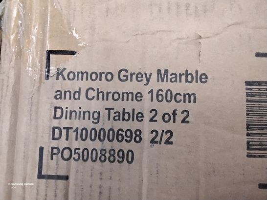 BOXED KOMOR9 GREY MARBLE DINING TABLE BASE (BOX 2 OF 2 ONLY)