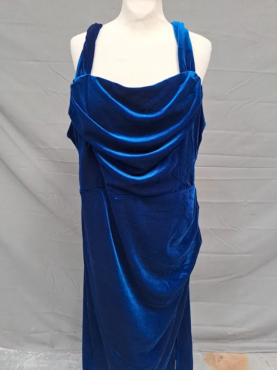 MONSOON VELVET DRESS IN SAPPHIRE BLUE SIZE 22