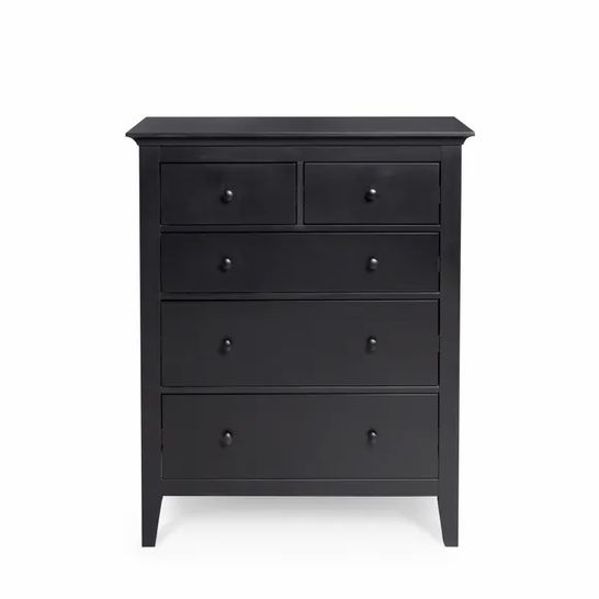 BOXED LYNTON 5 DRAWER CHEST BLACK