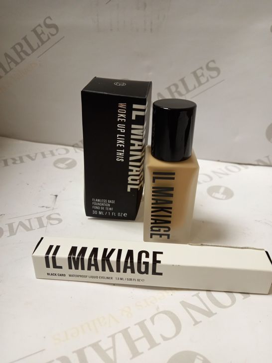 LOT OF 2 IL MAKIAGE PRODUCTS TO INCLUDE 075 WOKE UP LIKE THIS FOUNDATION & LIQUID EYELINER	