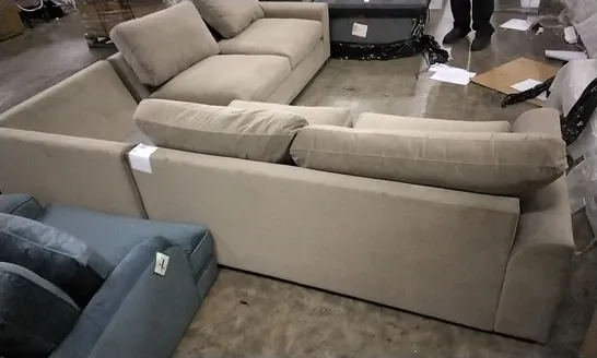 DESIGNER CORNER SOFA MINK WITH MISSING CUSHIONS