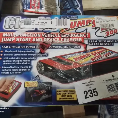 BOXED CLARKE MULTIFUNCTION VEHICLE EMERGENCY JUMP START AND DEVICE CHARGER 