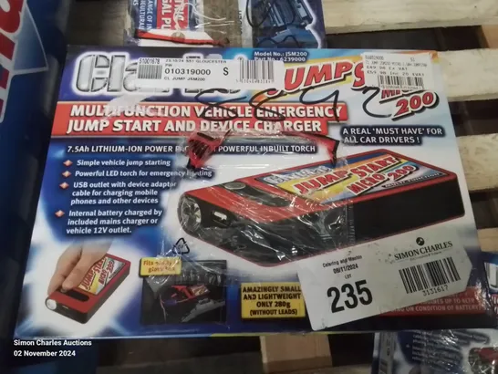 BOXED CLARKE MULTIFUNCTION VEHICLE EMERGENCY JUMP START AND DEVICE CHARGER 