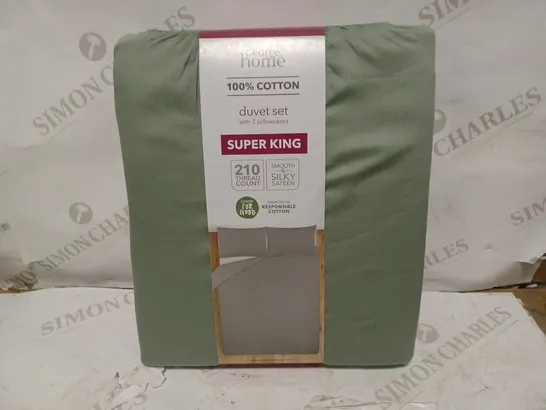 BRAND NEW 100% COTTON DUVET SET IN LIGHT GREEN - SUPER KING SIZE