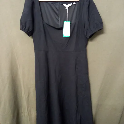 BODEN BLACK SQUARE NECK DRESS - UK 14 P