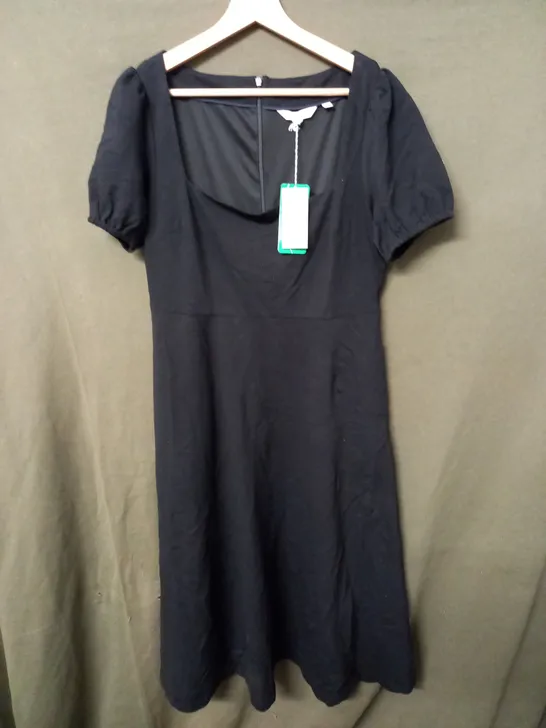 BODEN BLACK SQUARE NECK DRESS - UK 14 P