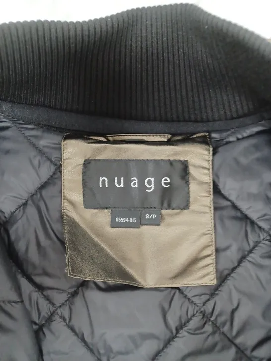 NUAGE LONG PADDED COAT. ZIP AND POPPER FASTENING. 2 FRONT POCKETS. GOLD SIZE SMALL